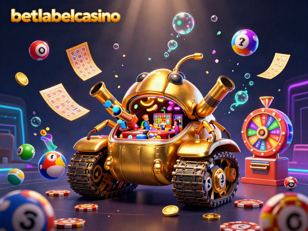 Experience excitement at betlabelcasino with a vibrant 3D casino scene filled with dynamic gaming action.